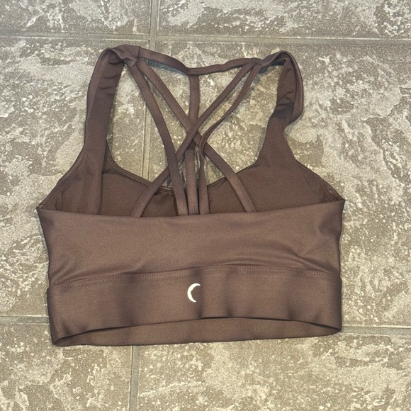 Zyia Womens Active Sports Bra Strappy Chocolate Brown XS Removable Pads NWOT $49 - Picture 4 of 6